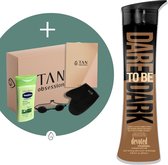 Devoted Creations ® Dare To Be Dark - Crème pour lit de bronzage - Crèmes bronzantes - Crème pour lit de bronzage - Avec Poudres bronzantes - Incl. Coffret Exclusif Tan Obsession - 250 ML