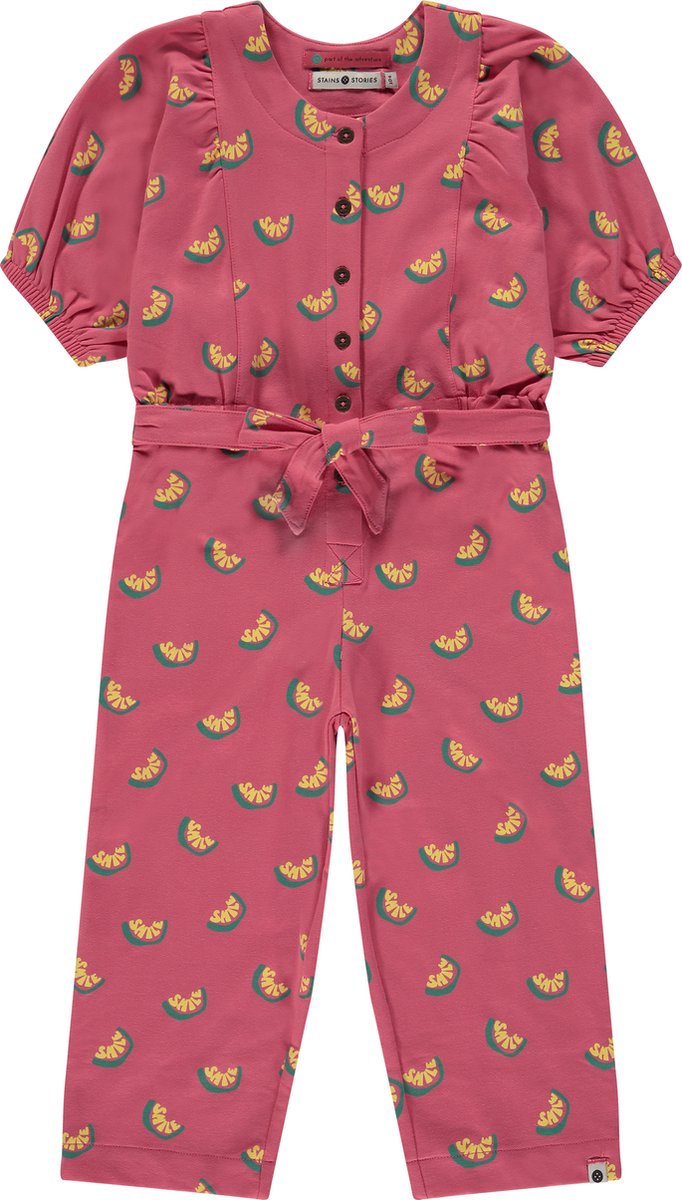 Stains and Stories girls sweat jumpsuit Meisjes Jumpsuit - bubblegum - Maat 116