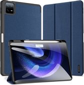 Dux Ducis Domo Étui pour tablette adapté au Xiaomi Pad 6 / 6 Pro - Étui livre à trois volets - Fonction Sleep/réveil - Blauw