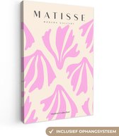 Canvas schilderij 20x30 cm - Wanddecoratie Roze - Matisse - Kunst - Abstract - Muurdecoratie woonkamer - Kamer decoratie modern - Abstracte schilderijen - Accessoires aesthetic