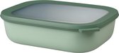 Multi Bowl Rechthoekig – Bewaarcontainer met deksel – Geschikt als luchtdichte opbergdoos voor de koelkast, magnetronschalen en als voedselopslagcontainers – 2000 ml – Nordic Salie