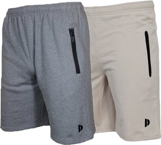 2-Pack Donnay Joggingshort - Sportshort - Heren - Maat XXL - Silver-marl/Sand (592)