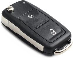 TLVX Sterke Autosleutel Behuizing Geschikt voor VW / VAG / Volkswagen / Seat / Skoda / Golf / Passat / Tiguan / Transporter / Ter vervanging van Originele Sleutel behuizing / 2 knops / 2 knoppen / 1 stuks