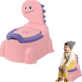 Pot de toilette - Dinosaurus - Rose - Pot amovible - Incl. couvercle - Apprentissage de la propreté - Tout-petits/enfants d'âge préscolaire