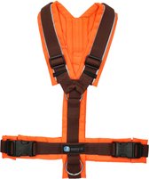 Annyx hondentuig-harnas-PROTECT Oranje-Bruin-maat M- MET VERHOOGDE ZICHTBAARHEID- geschikt voor borst omtrek 62 tot 74cm.