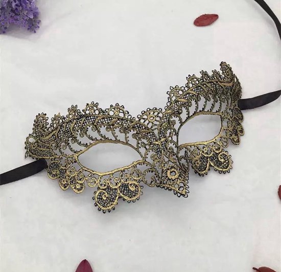 New Age Devi - Gouden Masker voor Carnaval en Halloween - Half Gezicht Venetiaans Masker - Gala en Bal Masker van Kant voor Vrouwen - Festival en Klassenfeest Masker - Party Maskers in Goud - Carnavalsmasker