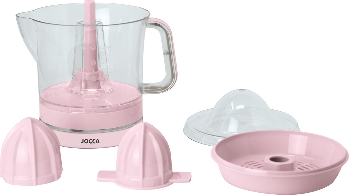 Presse-Agrumes Électrique Jocca - Double Rotation, 0.7L, Design Blanc Et Rose