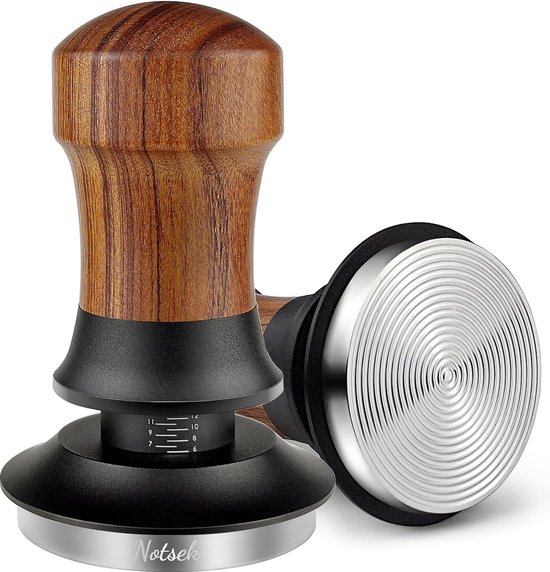 Station Tamper Barista 58 Mm - Bois De Noyer - Support Porte-filtre Tampon Distributeur - Réglable