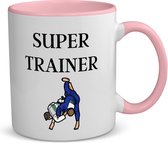 Akyol - super trainer koffiemok - theemok - roze - Sport - coach - judo - trainer - geschenk - verjaardag - love gift - 350 ML inhoud