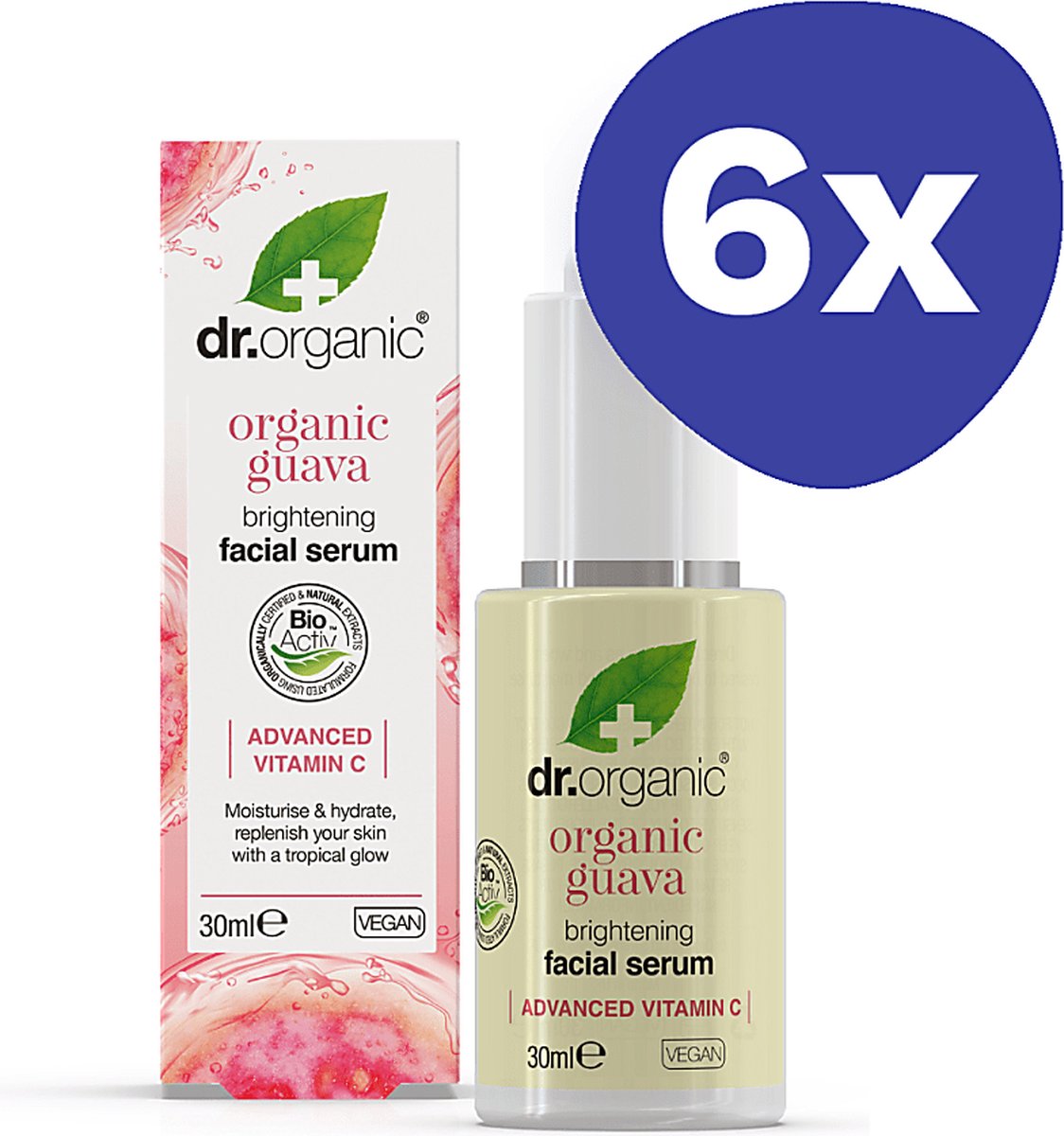 Goedkoopste Dr Organic Vitamine C Gezichtsserum met Guave (6x 30ml