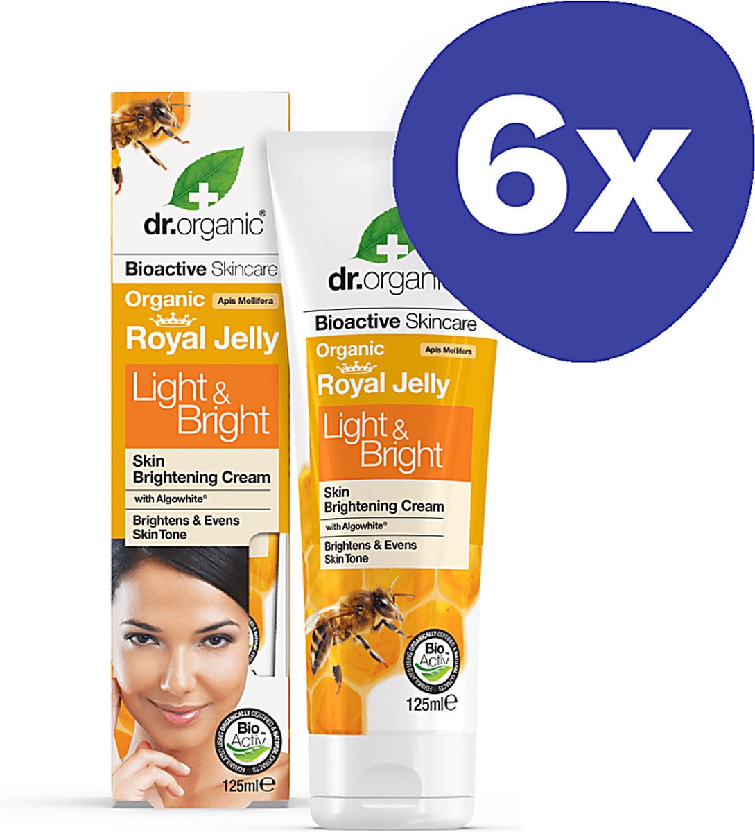 Goedkoopste Dr Organic Royal Jelly Light & Bright Creme (6x 125ml