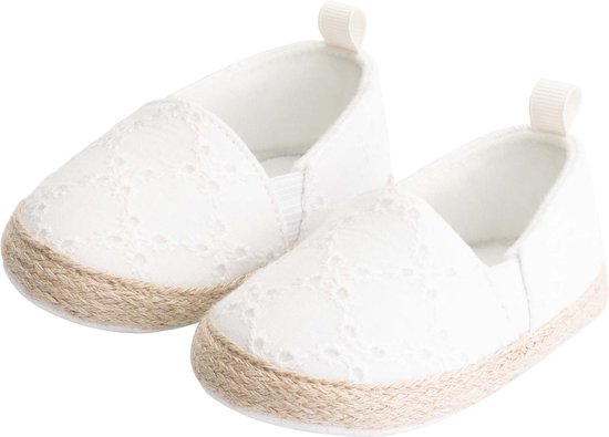 Prénatal baby schoenen - Meisjes - Met borduursel - Gebroken wit - Maat 18