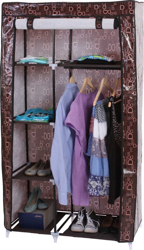 homewell Kledingkast stoffen kast vouwkast opvouwbare linnenkast 175 x 150 x 45 cm (B