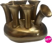 Vase en corne Assen | 7 Trompettes | Vase tulipe | Or - Or | L35 x L25 x H27 cm