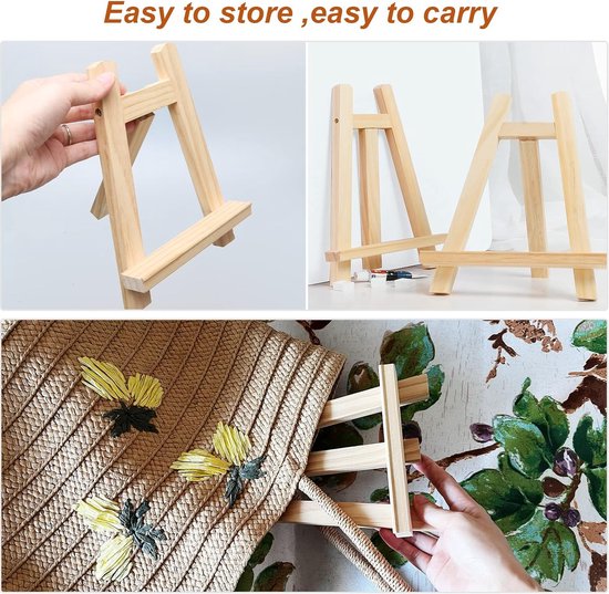 Lot De 10 Chevalets En Bois Pour Table - Support Tableau, Photo, Peinture, 8x15 Cm