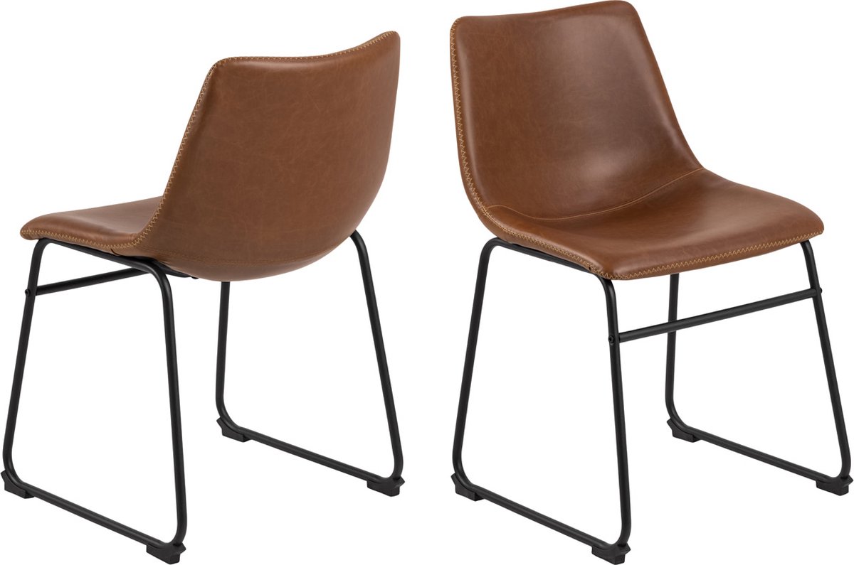 Eetkamerstoel Regina PU-Leer Bruin - Giga Living