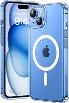 Cazy Siliconen Case Geschikt voor iPhone 15 Plus Hoesje Magsafe – Slimfit - Transparant