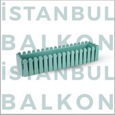 Bloembak groen Istanbul 14L vensterbank & balkon 80x20 met waterdrainage