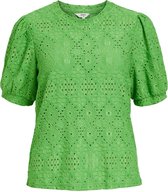 Object Objfeodora S/s Top Tops & T-shirts Dames - Shirt - Groen - Maat XL