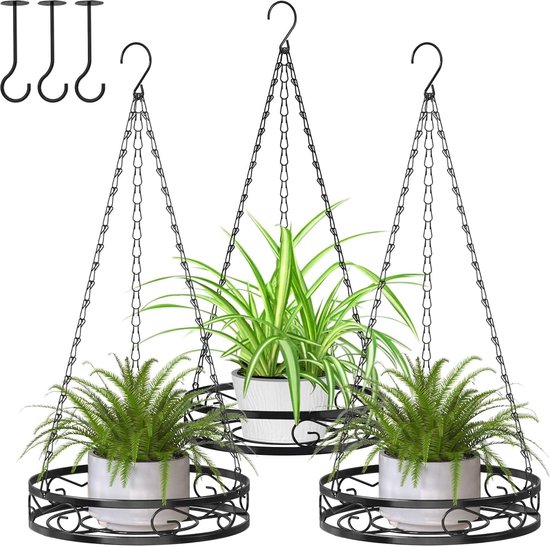 Sziqiqi Set van 2 hangende plantenbakken terrarium, metaal ijzer helder