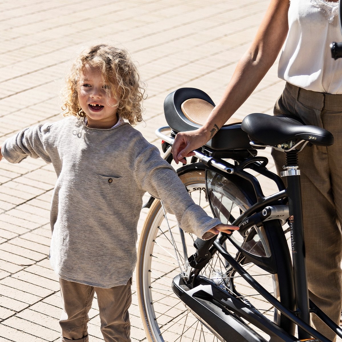 Urban Iki Junior fietszitje - Dragermontage - Bincho Black/ Kurumi Brown thumbnail 5