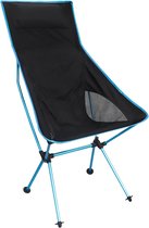 Lichte opvouwbare campingstoel met hoge rugleuning, outdoor campingstoel, draagbare rugzakstoel, voor camping, strand en reizen, met compacte draagtas (blauw)