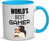 Akyol - world's best gamer koffiemok - theemok - zwart - Gamen - gamers - cadeau - gamers - beste - kado - 350 ML inhoud