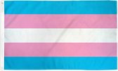 Transgender Pride vlag 90x150 cm - Polyester - 2 ophangringen - Trans flag