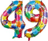 Cijfer Ballonnen Ballon Cijfer 49 Verjaardag Versiering Feest Helium Ballonnen Cijferballon Folieballon Kleur Xl Formaat