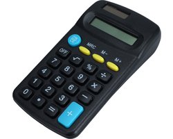Rekenmachine - zwart - 6 x 12 cm - voor school of kantoor