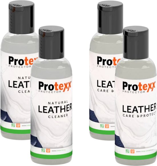 Protexx Natural Leather Cleaner 2 x 75ml + Leather Care & Protect 2 x 75ml