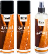 Royal Brushed Leather Protector Spray 2 x 250ml + Leather Vintage Lotion 250ml