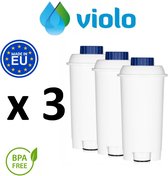3 X VIOLO waterfilter voor DELONGHI koffiemachines, vervangend - DELONGHI DLS C002