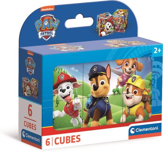 Clementoni - 6 Blokken Puzzel - Paw Patrol - 6 afbeeldingen - Vanaf 2 jaar