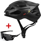 Fietshelm Rnox - Mountainbike helm - Fietshelm Volwassenen - Maat 55 / 61 - Zwart - Wielrennen - MTB - Inclusief gratis bril