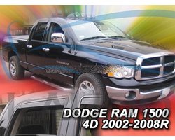 Zijwindschermen DONKER passend op Dodge Ram 1500 - 4-deurs model (type DR) bouwjaar 2002-2008 - set voor 4 deuren V + A