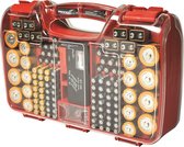 Battery Daddy Batterijbox met Batterij Tester- Batterij organizer houder bewaardoos voor 180 batterijen - Batterij opbergdoos met handvat - Geschikt voor AA-, AAA-, 9-Volt-, C-, knoopcel- en D-batterijen