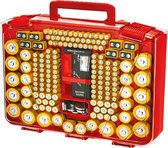 Battery Daddy Dubbelzijdige Batterijbox case met Batterij Tester- Batterij organizer houder bewaardoos voor 250 batterijen - Batterij opbergdoos met handvat - Geschikt voor AA-, AAA-, 9-Volt-, C-, knoopcel- en D-batterijen