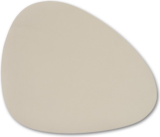 Zeller Placemats - 6x - lederlook - beige - 34 x 42 cm - tafel dekken - onderleggers