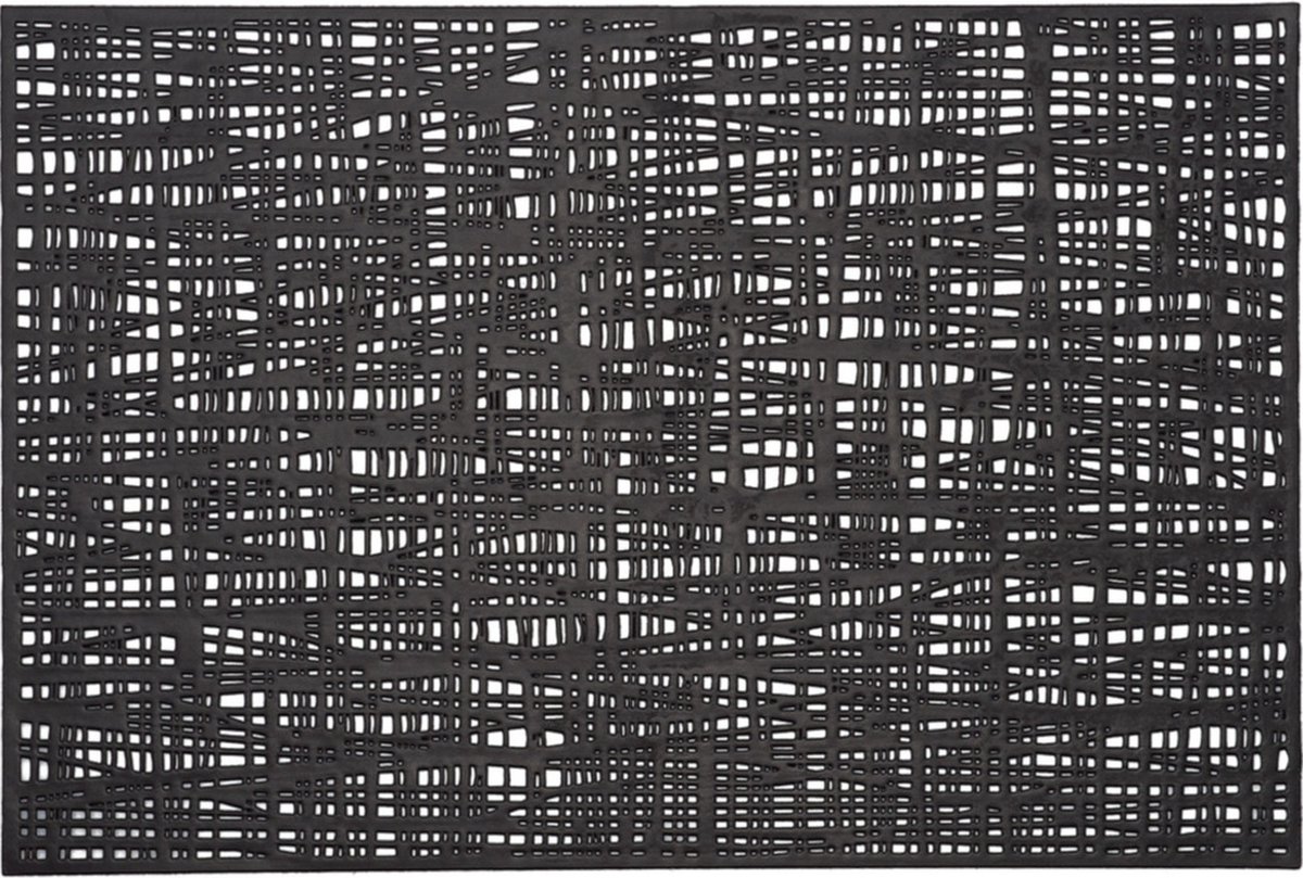 Zeller Design Placemats - 2x - Glanzend Zwart - Rechthoekig - 30 x 45 cm - Kunststof