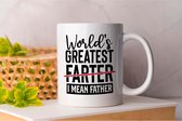 Mok World's Greatest Farter I Mean Father - Fatherhood - Gift - Cadeau - DadLife - BestDad - SuperDad - Vader - VaderZoon - VaderDochter - VaderZijn