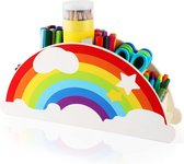 Bureau-organizer, pennenhouder, regenboog, kinderpennenkoker, pennenbakje, tafelorganizer, bureauaccessoires voor kinderen, kantoormateriaal, klaslokaal, organisatie