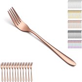 Roségouden tafelvorkenset met 12 stuks 20,5 cm, roestvrijstalen vorkset, vorken voor het diner voor thuis, restaurant, dagelijks eten, gemakkelijk te reinigen en vaatwasmachinebestendig
