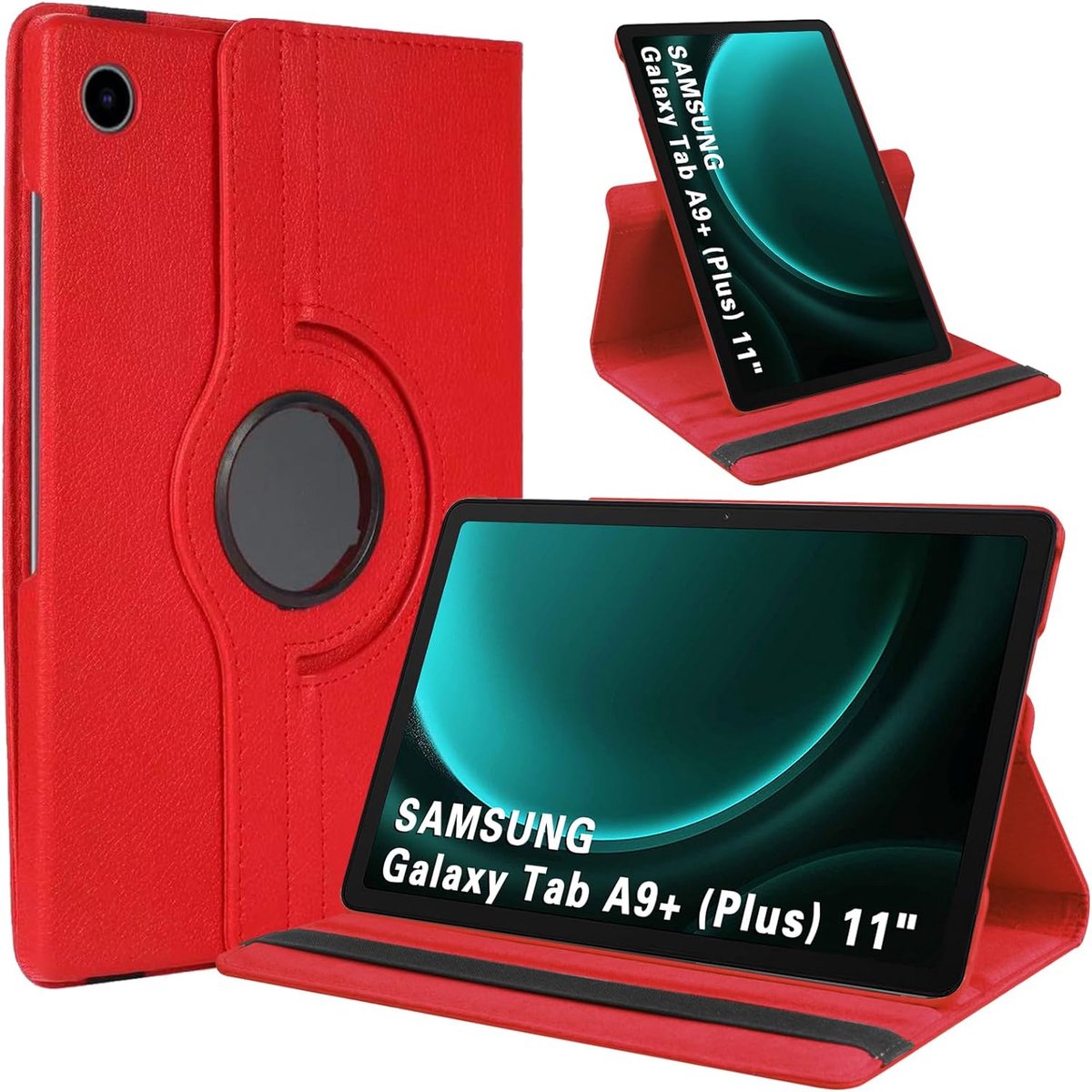 Draaibaar Hoesje - Rotation Tabletcase - Multi stand Case Geschikt voor: Samsung Galaxy Tab A9+ (Plus) 11 inch 2023 (SM-X210, SM-X215, ,SM-X216, SM-X218) Rood