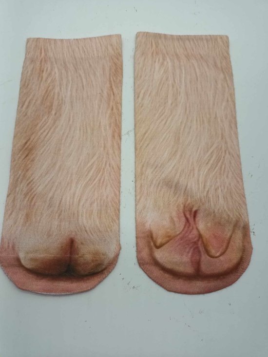 Dieren poten sokken - Sokken met dierenpoten motief - One size - Varkenpoot