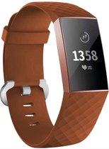 CHPN - Horlogebandje - Bandje geschikt voor Fitbit - Fitbit Charge 3 - Sportbandje - Bruin - M/L - Horlogeband - Armband -Polsband - Stappenteller