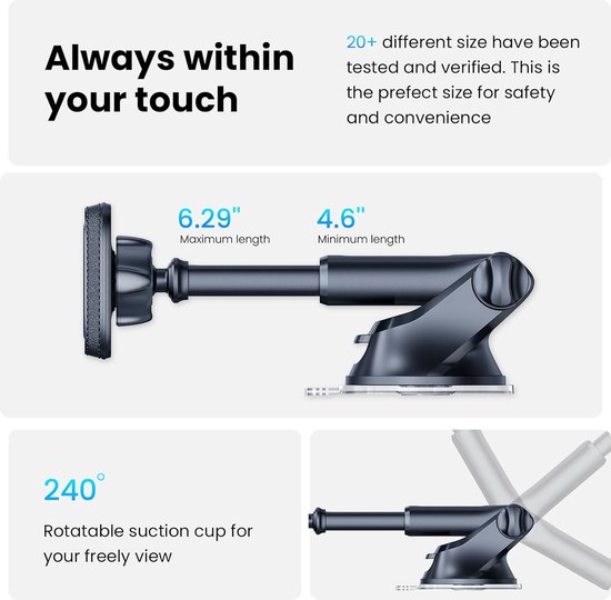 ONEFLOW Premium magnetische telefoonhouder voor in de auto, ventilatie