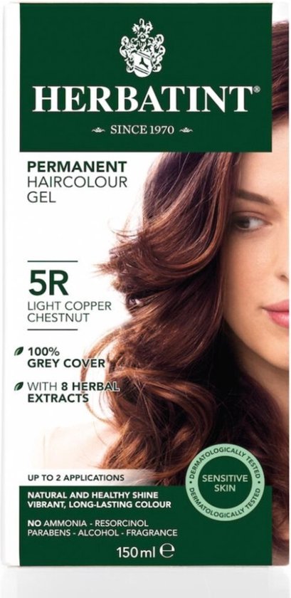 Foto: Herbatint 5r licht koper kastanje haarverf permanente vegan haarkleuring 8 plantenextracten 150 ml