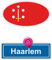 Haarlem vlag auto stickers set 2 stuks.