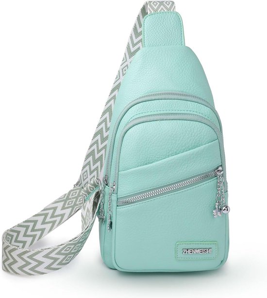 Telena Sling Bag Borsttas, crossbody, schoudertas, kleine heuptas, voor dames, PU-leer, sportief, stijlvol, 1, bruin, Small